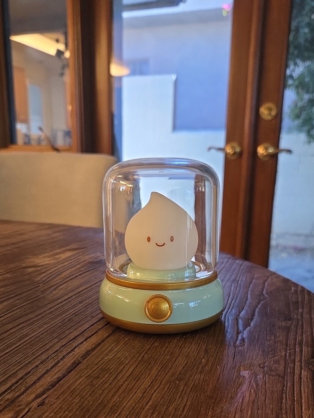 Mint Green Cute Night Light with Gold Trim - Brand